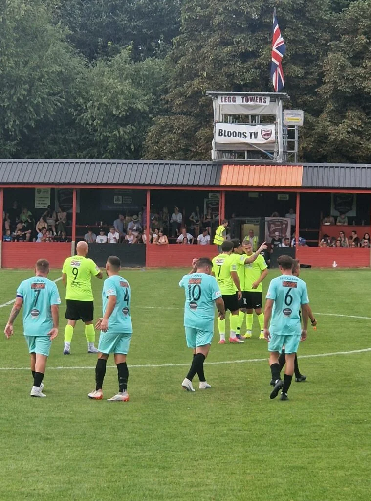 Cambs fire safety ltd sponsoring a charity celebrity football match at saffron walden town fc
